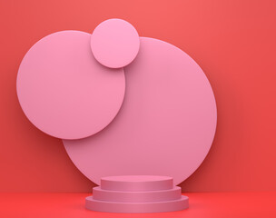 Abstract scene or podium for product showcase on monochrome background.