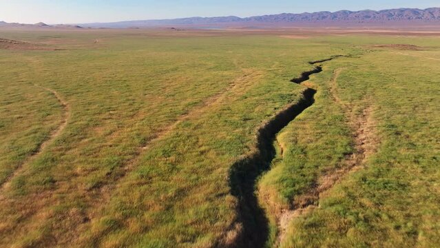 California Fault Line Carrizo Plain Aerial Drone