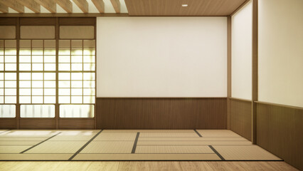 Nihon room design interior with door paper and wall room japanese style.
