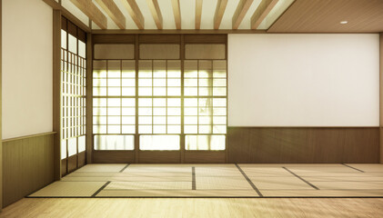 Nihon room design interior with door paper and wall room japanese style.