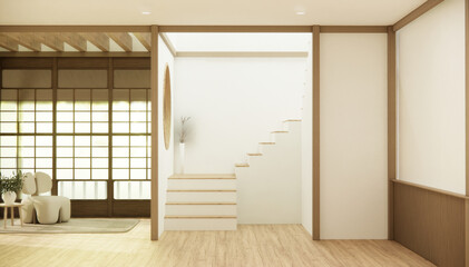 Nihon room design interior with door paper and wall room japanese style.