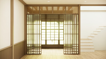 Nihon room design interior with door paper and wall room japanese style.