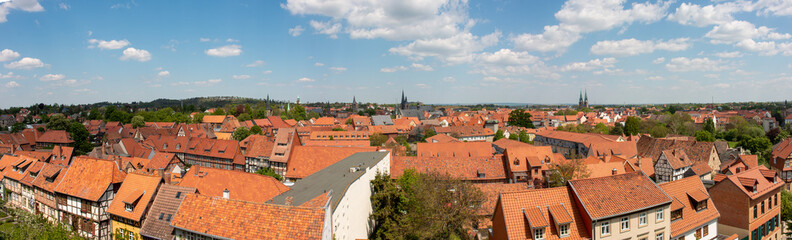 Fototapeta na wymiar Skyline Panorama (Rathaus) Quedlinburg Saxony-Anhalt Germany