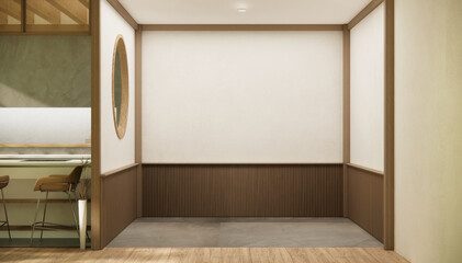 Nihon room design interior with door paper and wall room japanese style.