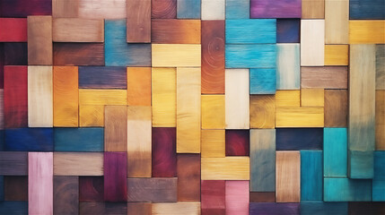 Colourful wooden blocks Wallpaper.