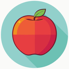 Vector illustration of fresh and juicy apple