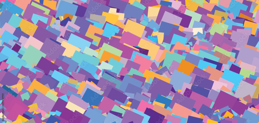 Leinwandbilder Unusual tessellated background. Abstract multicolor artistic pattern with rectangles of random colors