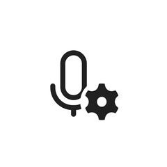 Record Microphone vector icon. Symbol microphone for website. Retro microphone illustration for mobile app. Pictogram microphone. Minimalistic icon. Sound concept