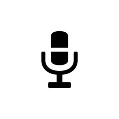 Record Microphone vector icon. Symbol microphone for website. Retro microphone illustration for mobile app. Pictogram microphone. Minimalistic icon. Sound concept