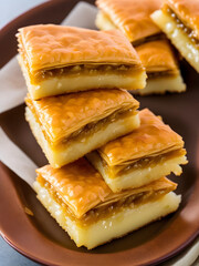 A stack of Baklava Up Close, Generative AI Technology