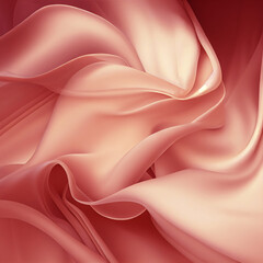 Pink and red background texture, silk material in smooth waves and folds, elegant luxury soft pink background, wavy curvy drapes and folds in swirl pattern. AI Generative.