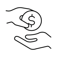 money, hand, hand over, money hand over icon