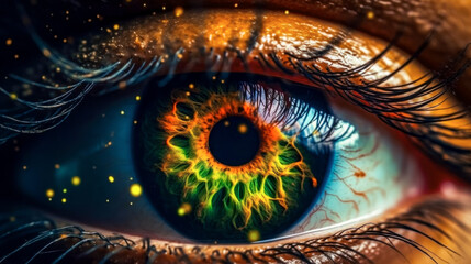 Image of the eye, the birth of the universe, generated by AI,