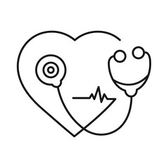 heart, love, stethoscope, heartbeat, heart treatment, cardiology icon