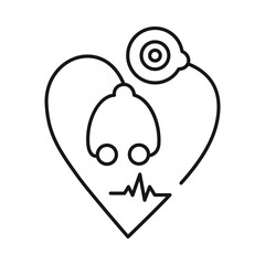 heart, love, stethoscope, heartbeat, heart treatment, cardiology icon