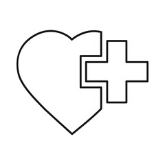 Obraz premium heart, love, plus, medical sign, medical heart icon