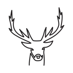 Fotobehang deer hipster, deer head, reindeer, deer head icon © Prosenjit Paul