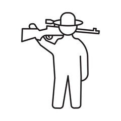 man, target, gun, hunting gun, man with hunting gun icon