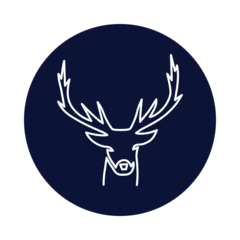 Deurstickers deer hipster, deer head, reindeer, deer head icon © Prosenjit Paul