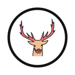 Fototapeten deer hipster, deer head, reindeer, deer head icon © Prosenjit Paul