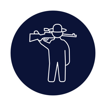 man, target, gun, hunting gun, man with hunting gun icon
