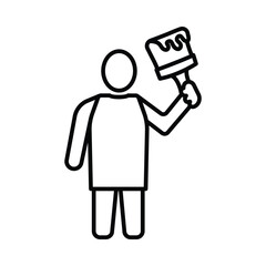 man, brush, paint brush, paint, color paint, roll brush, painter and brush icon