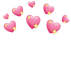 Fototapeta na wymiar Iphone Whatsapp Heart Emojis set Isolated on White Background. Love symbol. red white yellow purple green blue black brown emoji. Valentine's day. love hearts collections
