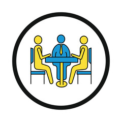 man, table, meeting, business meeting icon