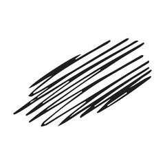 different types of doodle art drawn by hand. strikethrough. circle. black and white drawing. vector.