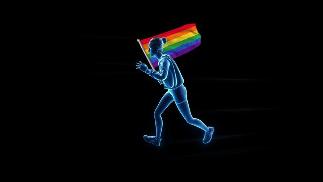 LGBT gay lesbian pride flag infinite loop 4K resolution
