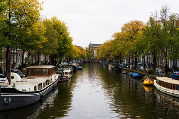 Fototapeta na wymiar Dutch autumn in Amsterdam.