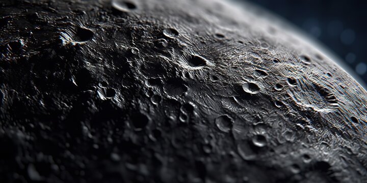 AI Generated. AI Generative. Galaxy space planet moon surface close shot illustration. Decoration landscape. Graphic Art