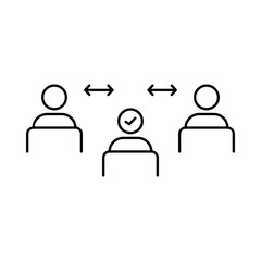 seat, distance, virus, no seat, keep seat distance icon