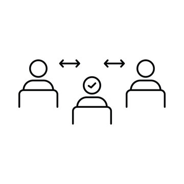 seat, distance, virus, no seat, keep seat distance icon
