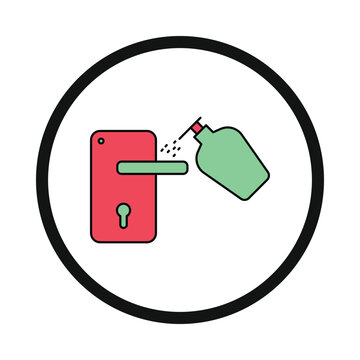 spray, door, lock, virus, liquid, bottle, spray bottle, water spray icon