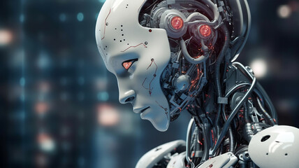 A robot from a fantasy world on a city street