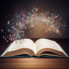 open book with learning