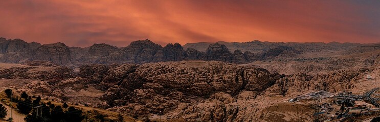 بانوراما جبال البتراء السياحية - الاردن 
Tourist Petra Mountains- Panorama - Jordan