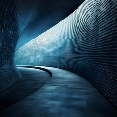 abstract blue tunnel background