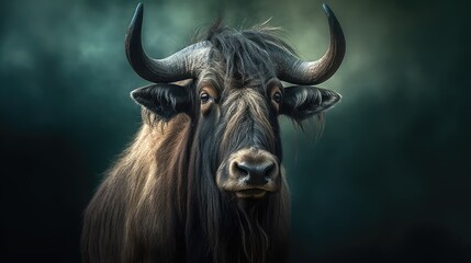 close up of a wildebeest