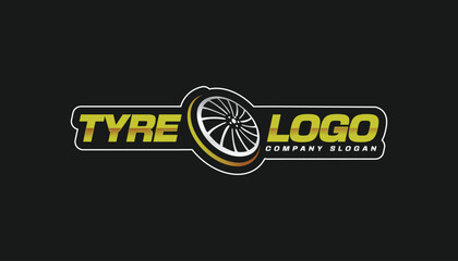modern tyre shop logo, wheel repair and changing tires