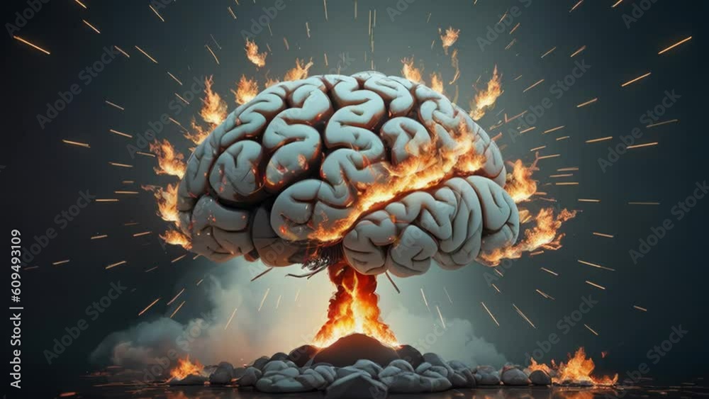 Aufkleber abstract colorful brain, idea concept. generative ai