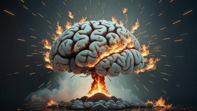 Abstract colorful brain, idea concept. Generative ai