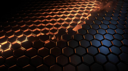 Obraz premium abstract black background with hexagonal background