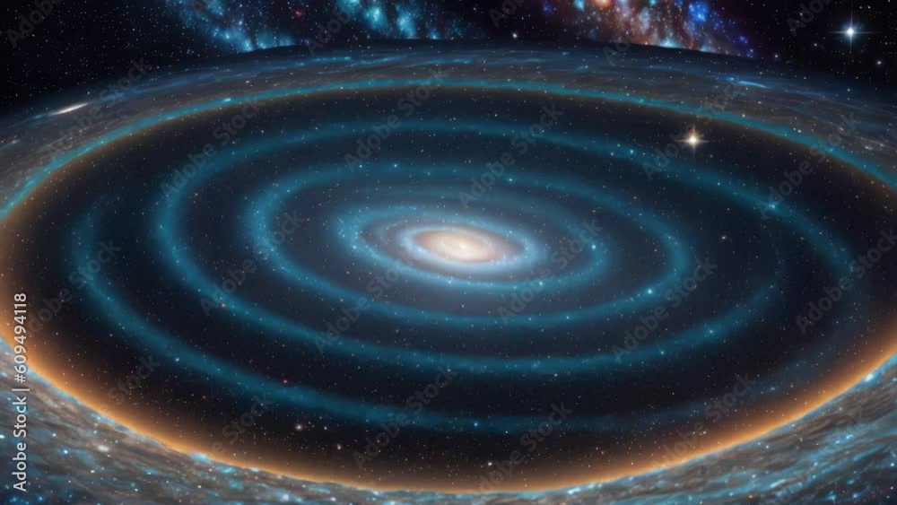 Poster Galaxy and stars in far space view of the vast universe with sparkling nebulae and galaxies. Generative AI