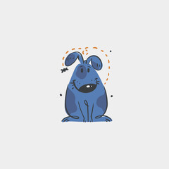 Hand drawing vector abstract cute dog doodle illustration. Cartoon dog and puppy characters design concept collection. Vector funny pet animals isolated. Doodle cartoon icon of cute puppy characters.