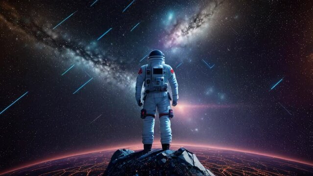 Сyber space concept of glowing astral body silhouette neural network AI generated art