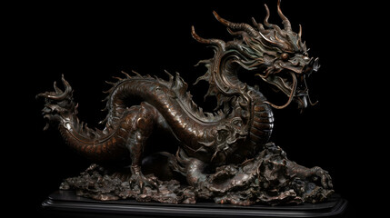 Fototapeta premium chinese dragon statue. Generated AI