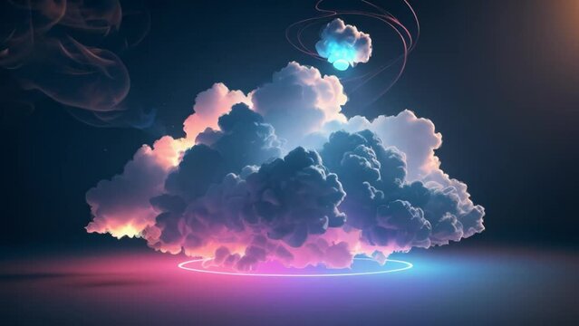 3d render abstract minimal background pink blue neon. Generative ai