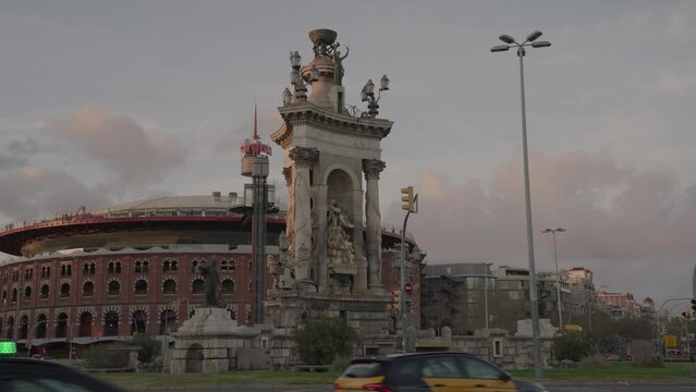 Barcelona, Spain - Pla&ccedil;a d'Espanya Place Plaza one of Barcelona's most important squares